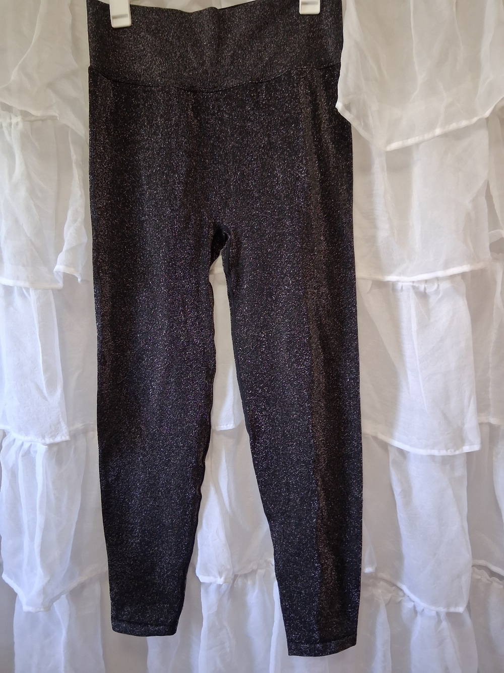 PINK Victoria's Secret Black Glitter Leggings